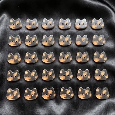 30pcs Grey Cat 12mm Kitty Buttons Creative Resin Calico Cat Buttons Cute Fashionable Ginger Cat Buttons Clothes Accessories