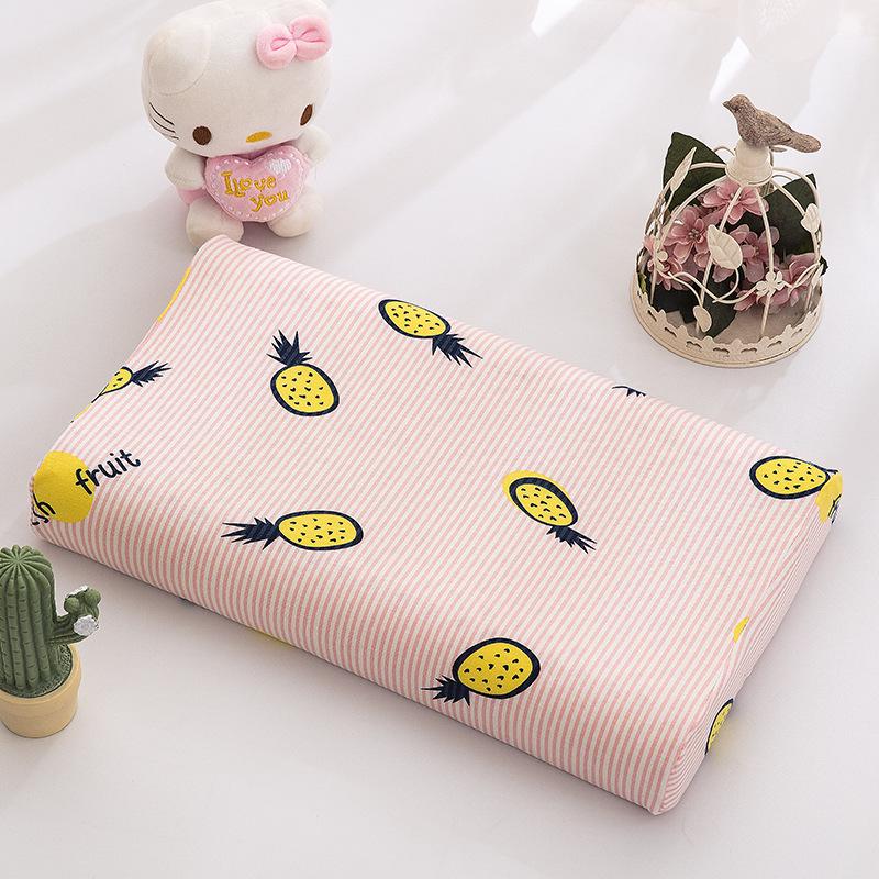 Thailand Natural Latex Children's Pillow - Pure Cotton Cartoon Design, Baby Neck Support, Ideal for Kindergarten Students and Gifts