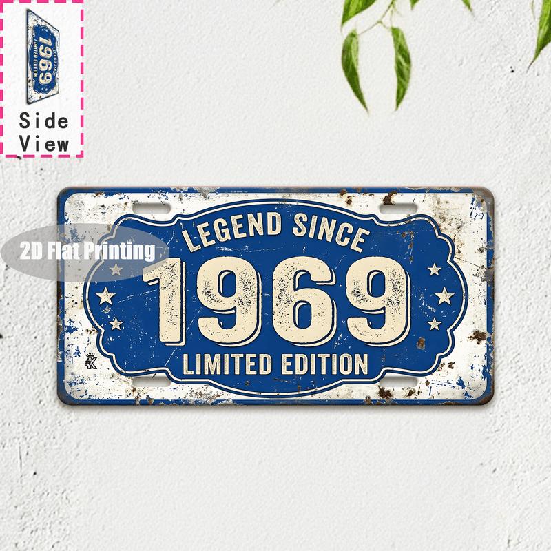 Vintage City Year Text Print Metal License Plate Sign Retro 2D Flat Printed Tin Plaque Wall Art Decor for Home Bar
