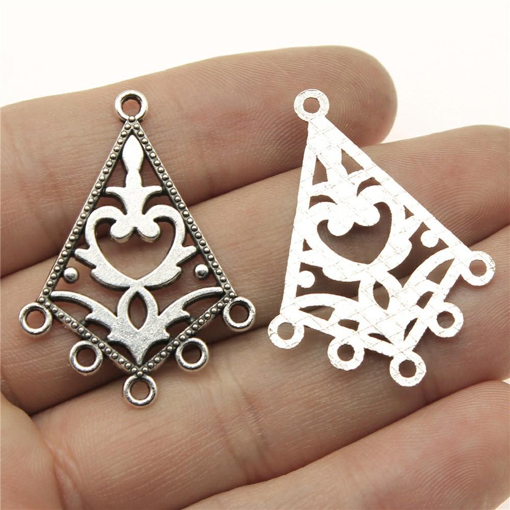 6pcs Antique Silver Color Earring Connector Charms For Jewelry Making Charms Earring Connector Jewelry Findings DIY