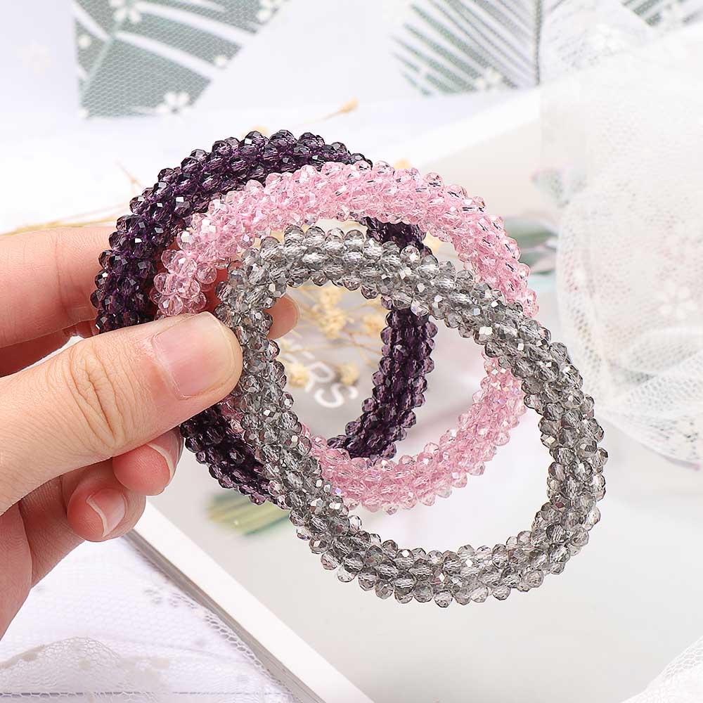 Accessories Sweet Student Ladies for Women Crystal Hair Rope Hair Ties Ponytail Holder Rubber Band
