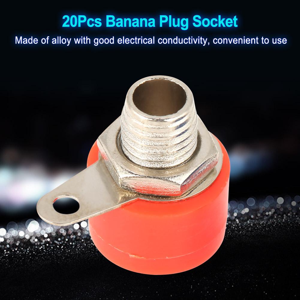 

20Pcs Mixed Colors 4mm Speaker Amplifier Terminal Banana Plug Socket Jack Connectors