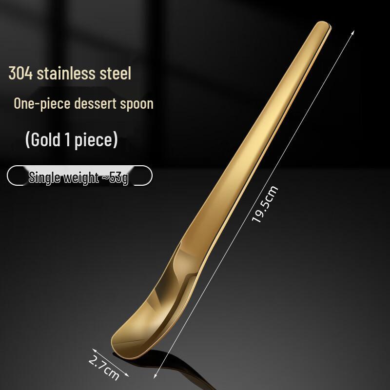 ZISIZ 304 Edelstahl Dessertlöffel mit quadratischem Kopf (5er-Set)