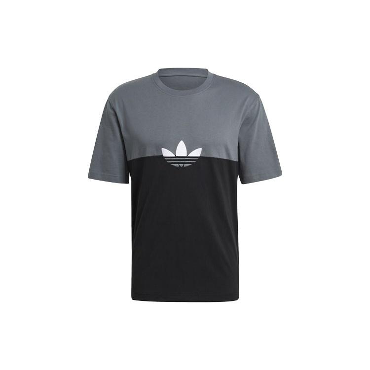 adidas Logo Adicolor Slices Trefoil Boxy Tee Men s Blue/black GN3504 XS