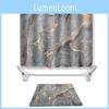 Golden Fashionable Grey Marble Patterned Bathroom Shower Waterproof Curtain