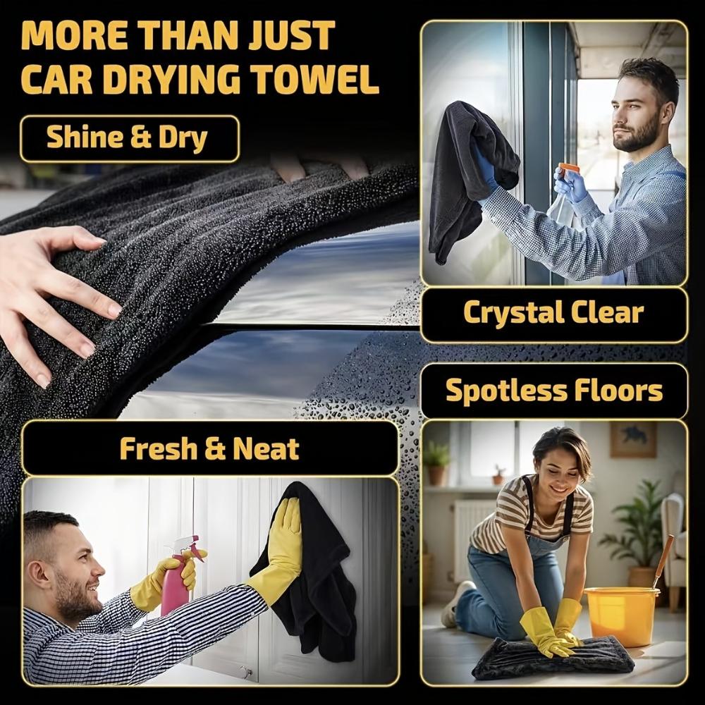 Microfiber Car Washing Towel Thickened Double-sided Ultra Absorbent Car Wash Cloth All Purpose Clean Drying Towel Washing Tools