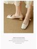 2025 Retro Chinesischer Stil Mary Janes mit eckiger Zehenpartie und hohen Absätzen aus Mikrofaserleder