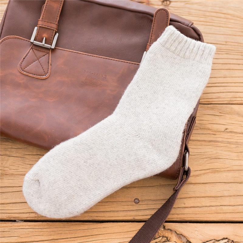 Unisex Thick Wool Terry Socks: Large Size, Warm, Mid-Tube, Solid Colors, Plus Velvet for Autumn and Winter