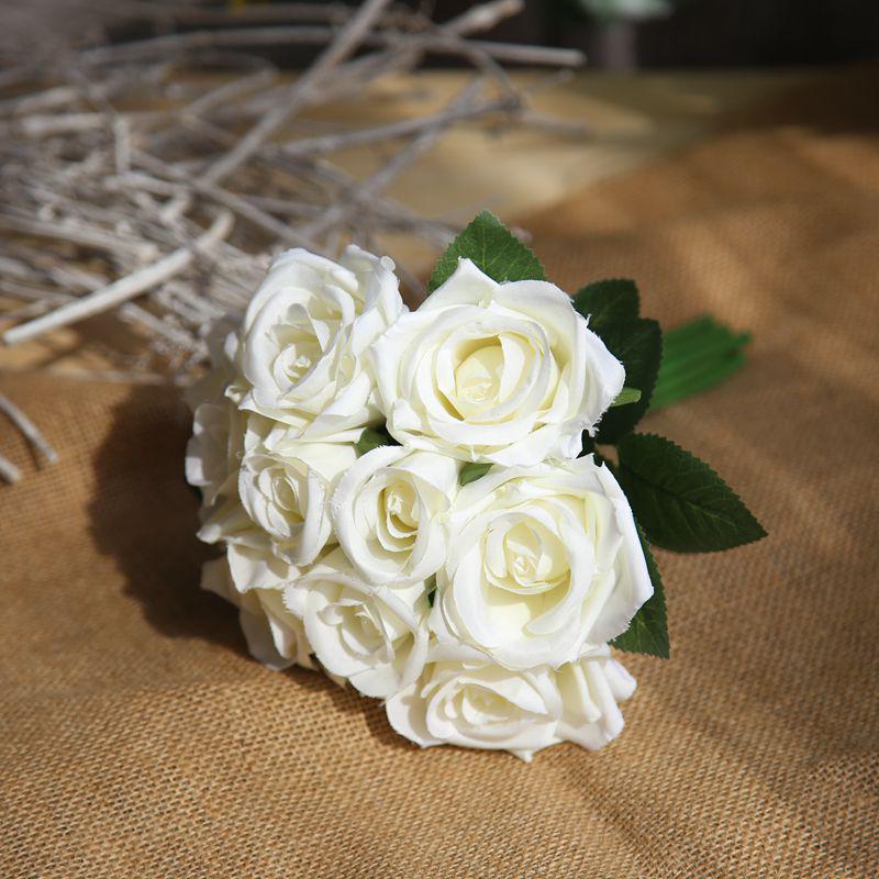Foam Rose Head Rose Pink Silk Bouquet Artificial Flowers for Home Wedding Decorative Flowers