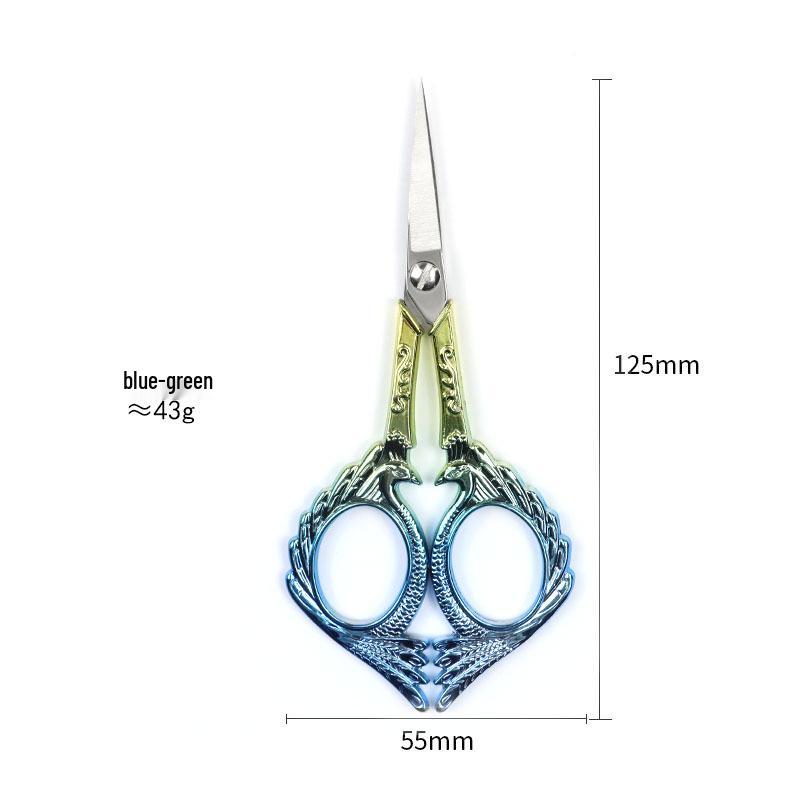 Retro Chinese Phoenix Alloy Craft & Household Sewing Scissors, Sharp Stainless Steel Thread Snippers