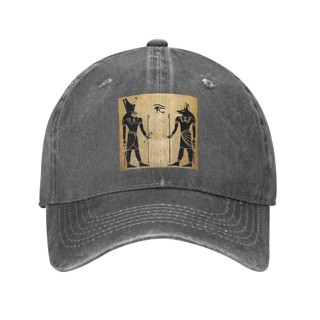 Ancient Egypt God Horus And Anubis Egyptian Pharaoh Baseball Caps Denim Fabric Hats Casquette Hip Hop Baseball Cowboy Hat