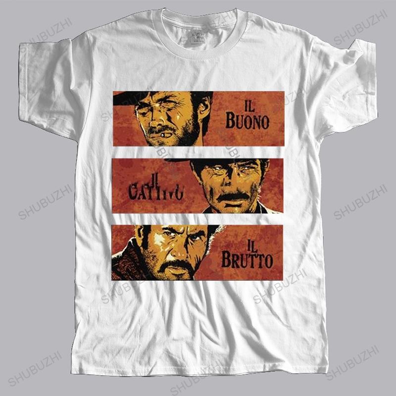Vintage The Good The Bad And The Ugly T Shirt Unisex Short Sleeve Pure Cotton Tee Print Il Buono Brutto Cattivo Tshirts Tv Tshirt