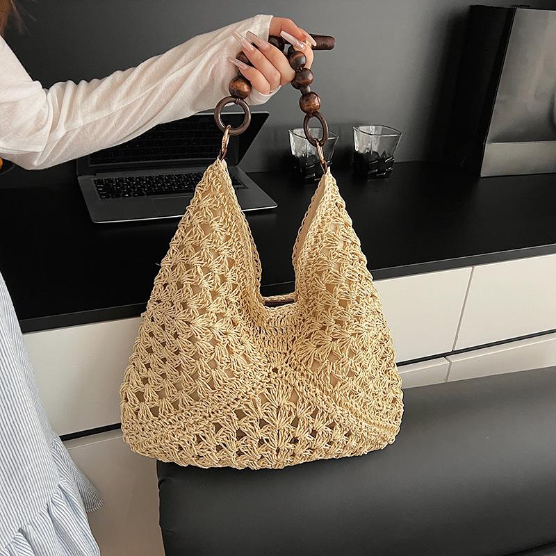 2026 Trendy Large Capacity Woven Tote Backpack - Summer Essential Student Shoulder Bag
