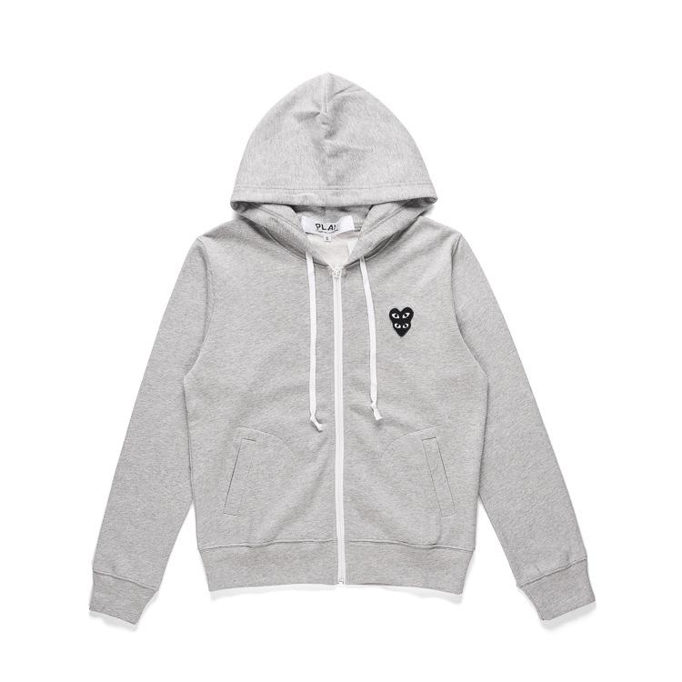 HEYPLAY Men's Japanese Trendy Cotton Hoodie - Layered White Heart Zipper, Autumn/Winter