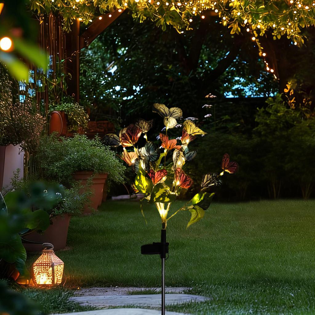 JYL TS/123,Outdoor Simulation Butterfly Ground Stake Light Solar Charging Lamp for Garden Lawn Decor