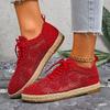 Fashion 2025 Hot Sale Ladies Shoes Lace-up Women's Vulcanize Shoes Fashion Hollow Out New Plus Size Casual Comfortable Flat Low Heels