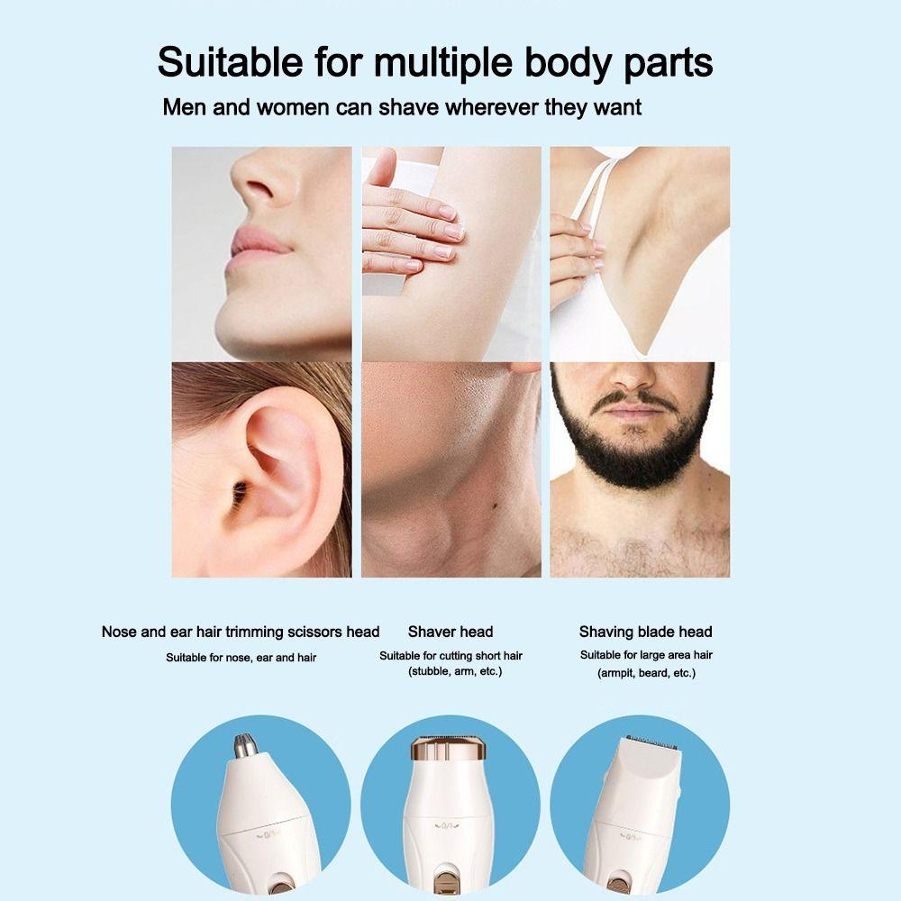 Rechargeable Electric Hair Removal Machine 3in1 Women's Hair Remover  for Armpit Face Leg Hair