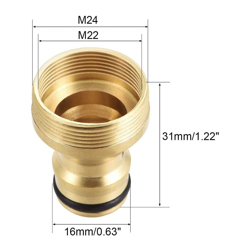 4pcs Garden Hose Quick Connect Brass Connectors M22 Female & M24 Male Threaded