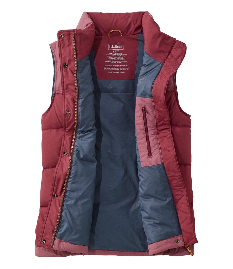 Mountain Classic Down Vest Color Block US Fit Petite Rosewood Multicolor XS Size 1000063857 [LLBE] Women's Burgundy/Light