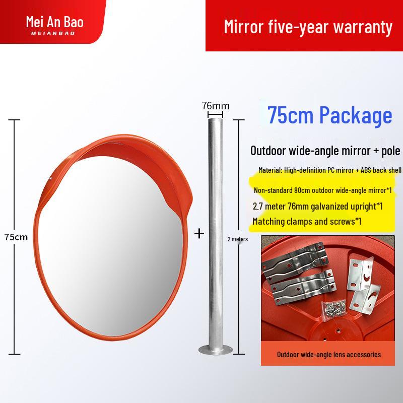 Wide-Angle Convex Traffic Mirror for Outdoor & Indoor Use, Anti-Theft, Garage & Road Safety