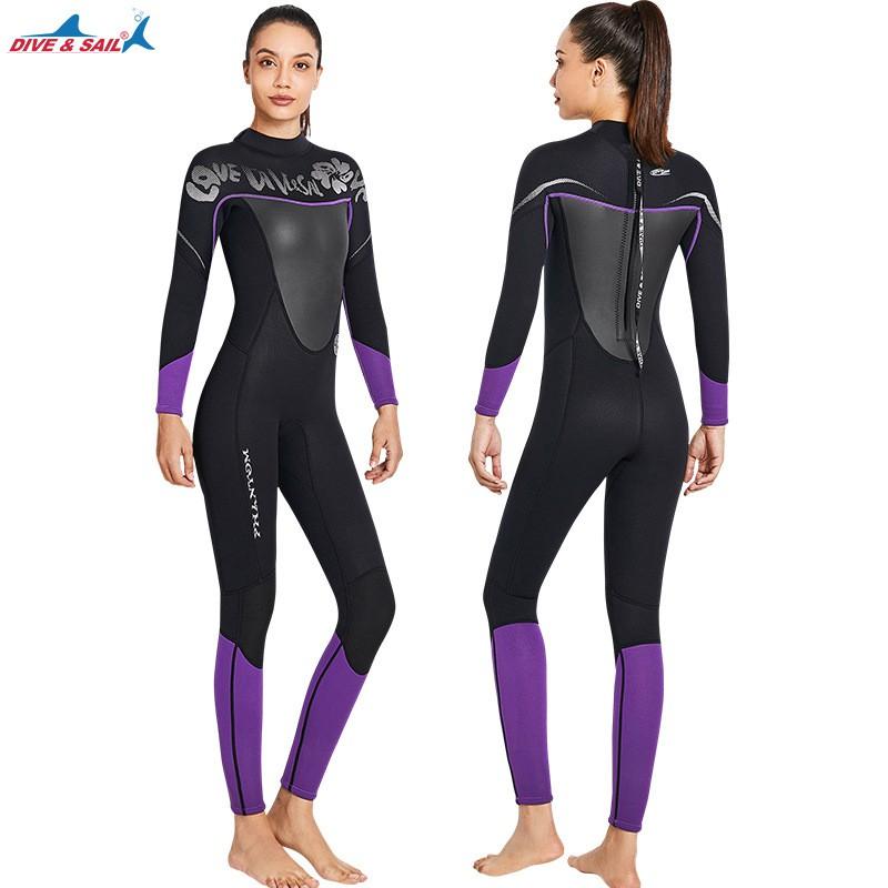 3MM Diving Suit Men's One-piece Long-sleeved Thick Warm Surfing Women's Snorkeling Cold-proof Swimming Pants