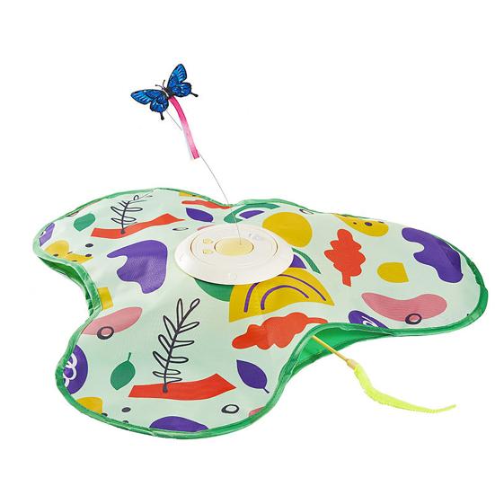 Hide And Seek Cat Toy Interactive Automatic Play Toy with Butterfly Wand And Moving Concealed Feather Kitten Exercise Hunting Game