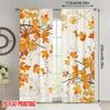 2Pcs Yellow maple leaves print curtains,suitable for bedroom,living room kitchen decoration,home decoration,window decoration