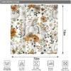 Fall Pumpkin Maple Leaf Shower Curtain, Autumn Thanksgiving Harvest Orange Pumpkin Design Bath Curta for Bathroom, Watercolor Floral Decor Waterproof