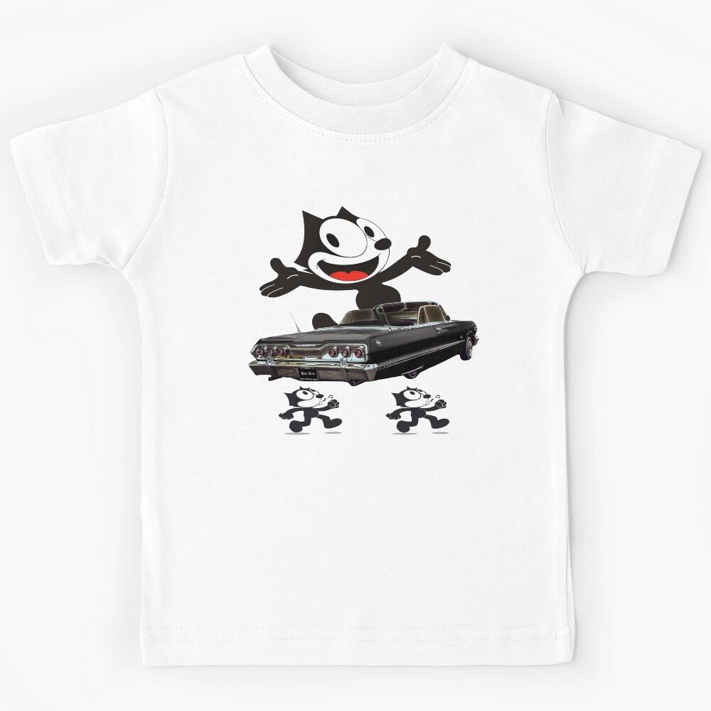 1963 Classic Car with Black Cat Kids T-Shirt 140