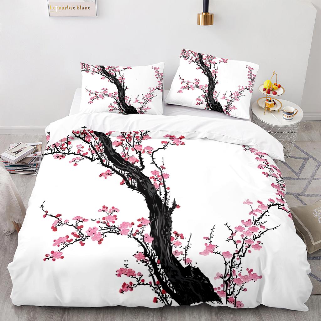 Ukiyo-e Duvet Cover Set King Queen Full Size  Theme Wave Pattern Polyester Bedding Set Fuji Mountain Exotic Abstract Style