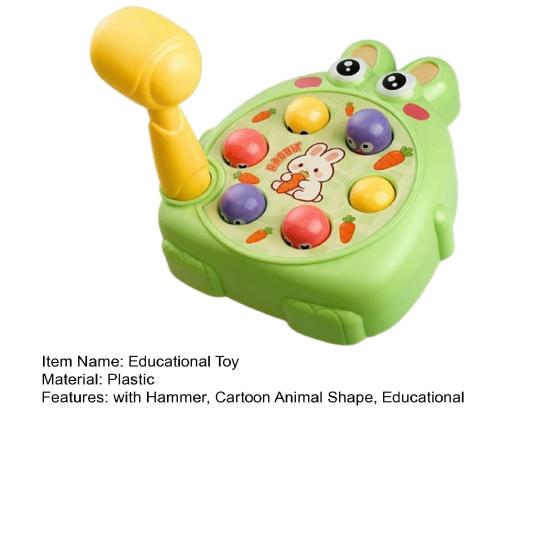 Kids Mole Tapping Toy with Hammer Cartoon Shark Rabbit Push Button Game Console Toddlers Boys Girls Educational Push Button Toy