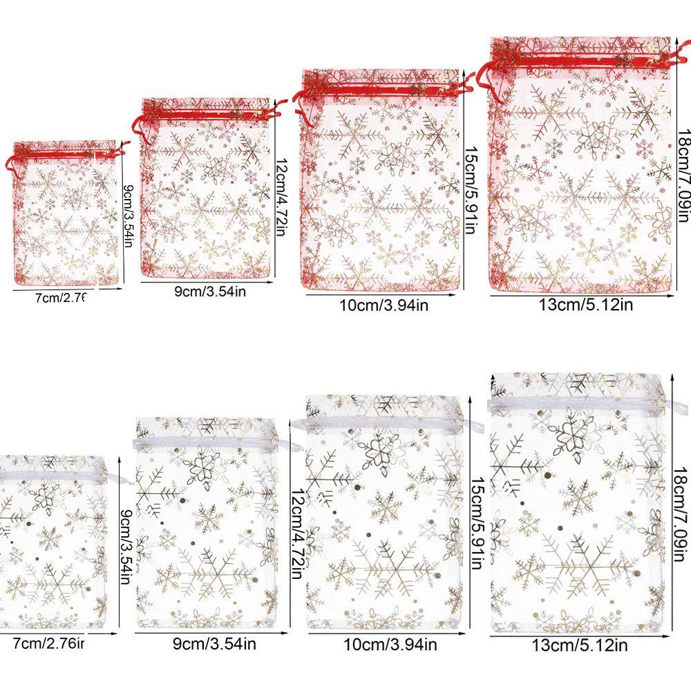 50pcs/lot Party Supplies Red/White Wedding Gifts Strap Jewelry Packaging Bags Gift Pouches Drawstring Candy Pouch Organza Bags