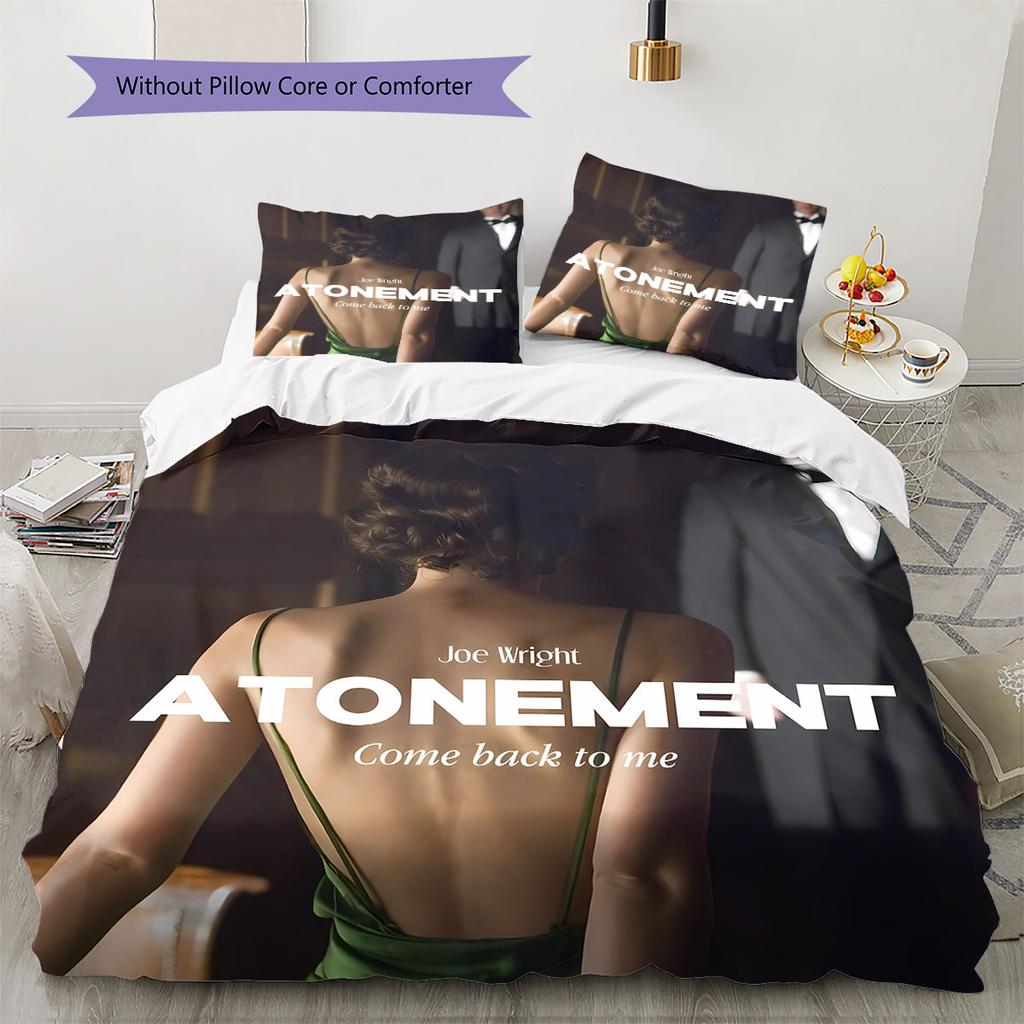 atonement Pattern Bedding Quilt Set Quilt Cover Pillowcase Home Decoration Birthday Gift (1 * duvet cover + 2 * pillowcase, without core)