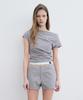 Yunse Asymmetric Off-Shoulder Top (Grey)