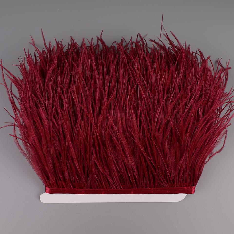 2M Pštrosí peří na stuze pro vyšívání šití do šatů ozdobné peří na pásce třásně pro oblečení