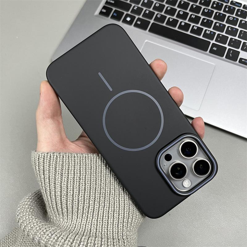Ultra Thin PC Matte Thin Ring Magnetic Suction Suitable for IPhone 16 Apple 14 Mobile Phone Case 15 ProMax New Protective Case