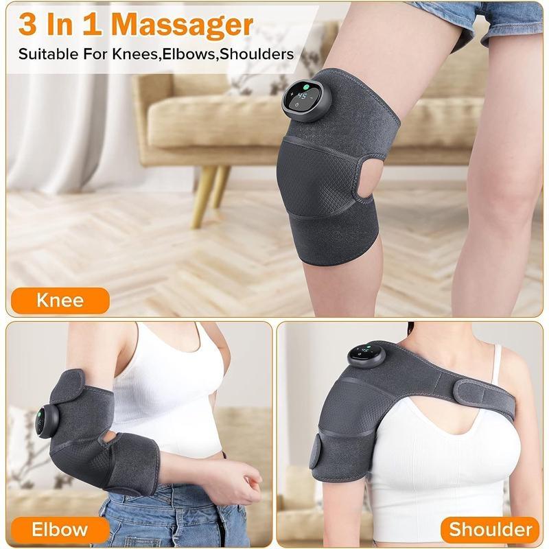 Phenitech Heiz-Knie-Massagegerät, Knie-Schulter-Ellbogen 3-in-1 Heiz-Vibrations-Massagegerät