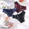 3 Pcs/Lot Women's Lace Bow Thongs Sexy Low Waist Panties Underpants