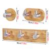 Bamboo Clothes Hook Towel Keys Adhesive Hook Stainless Steel Rustproof Coat Towel Holder Kitchen Bathroom Decorative Hanger