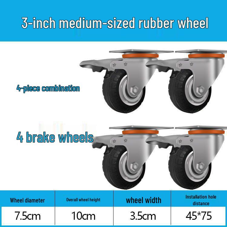 Heavy Duty Silent Swivel Caster Wheels (2-8 Inch) for Trolleys and Small Hand Trucks