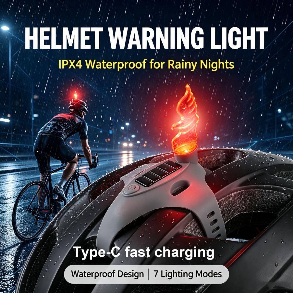 7 Gears Adjustment Motorcycle Helmet Light Type-C Warning Helmet Light  Night Leisure Riders