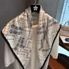 Retro light luxury flower triangle scarf women's fashion foreign style versatile decorative bag headscarf comfortable outer scarf silk scarf