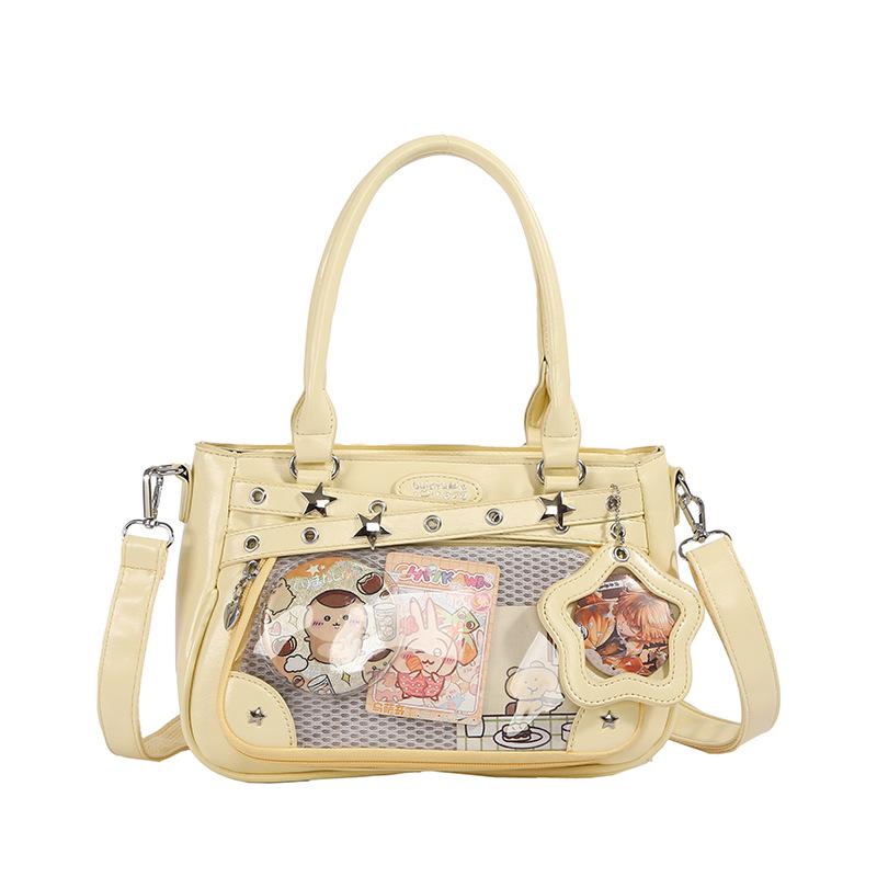 Transparent Ita Bag For Anime Fans Cute Jk Style Crossbody Bag With Clear Window Display Pins Women Versatile Shoulder Handbag