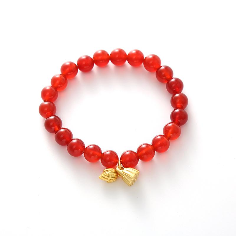 Red Agate Crystal Bracelet Fashion Women Daily Jewelry Lucky Gift