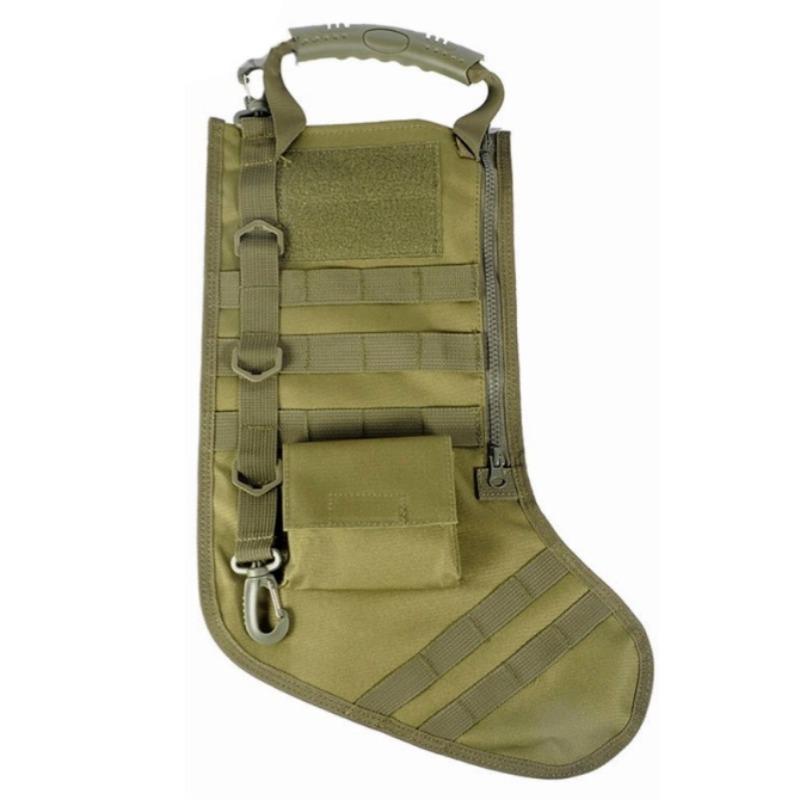 

Tactical Christmas Gift Socks Outdoor Sports Pendant Military Bag Accessories Storage Bag Military Style Christmas Stocking 43X28CM зелений