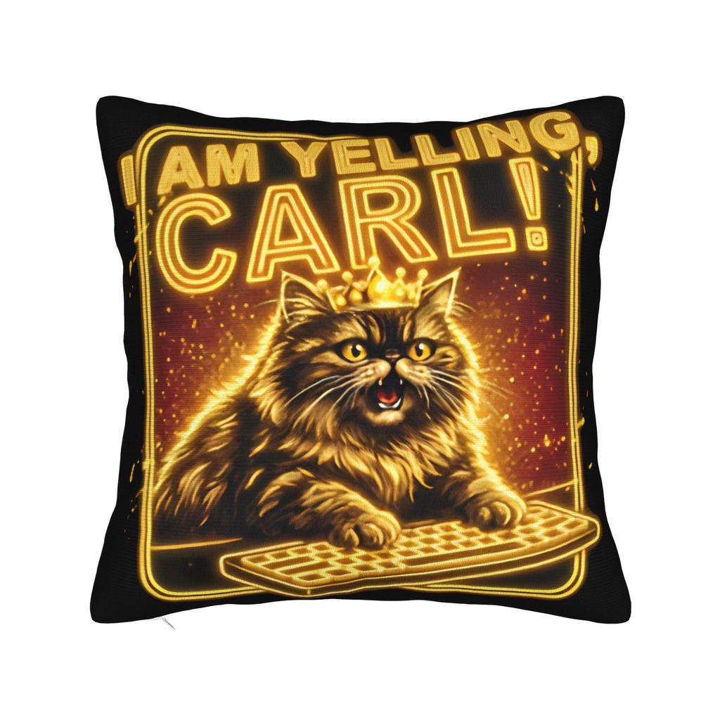 I Am Yelling Carl Donut Cat Meme Pillow Case Funny Pillow Cover Soft Pillowcases For Living Room Chair