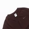 Nike Solid Logo Print Long Sleeve Polo Shirt Women Tops Brown DV7843-227
