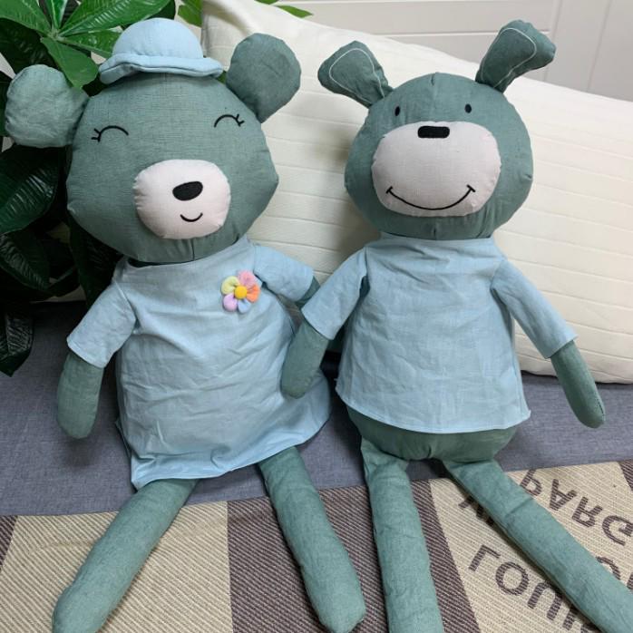 Hemp Linen Sleepytime Doll - Soothing Bed Hug Pillow for Kids 40 cm