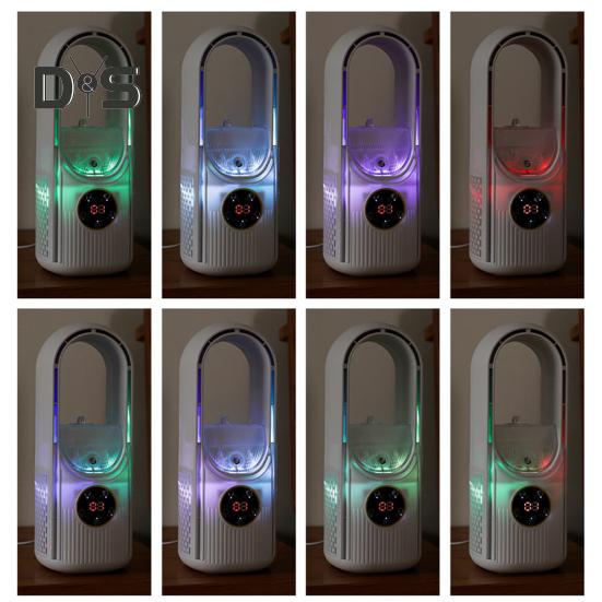 Bladeless Desk Fan with 6 Speed Modes Strong Airflow Compact Design Portable Rechargeable Quite Cooling Spray Fan