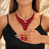 Accessoires Übertriebenes Retro Halsketten Ohrringe Schmuckset Damen Luxus Kristall Bankettkleid Accessoires Schlüsselbein Kette 2026